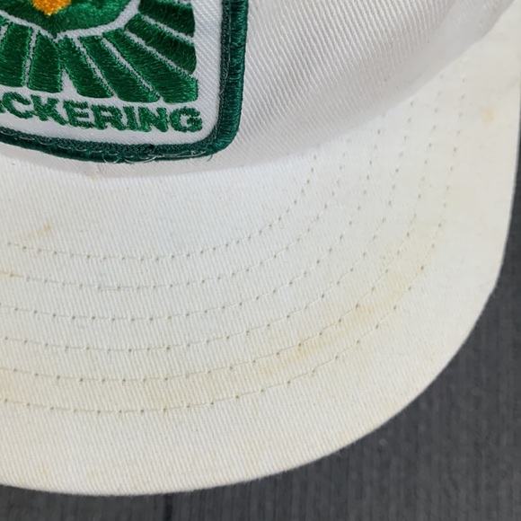 Vintage Pickering Snapback Hat Mens Adjustable White Green Patch Swingster USA - Picture 5 of 16